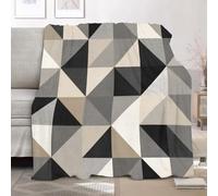 Couverture de Lit Blanc GrisâTre Jeté de Canapé pour Enfant 100x130 cm | Anti-décoloration Plaid Doux Confort Illusions D'Optique 3d GéOméTrie Couverture Légère Sieste Chaude Cadeau Plaids