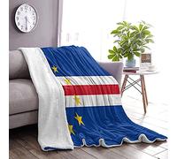 Couverture de lit de Luxe en Polaire Chaude et Douce Antistatique avec Drapeau du Cap-Vert pour canapé, lit, canapé Ultra Luxueuse Chaude et Confortable pour Toutes Les Saisons 152,4 x 127 cm