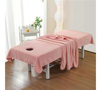 Couverture De Lit De Massage Avec Trou Pour Le Visage, Microfibre Epaisse Lavable De Lit Beauty Massage Couch Cover Towel Suitable for Salons SPA and Therapists (Rose,210x120cm(with Face Hole))