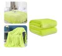 Couverture de lit polaire - Couverture polaire sherpa, douce, légère et confortable en microfibre pour lit, canapé et voyage (vert, 150 x 200 cm)