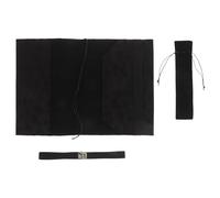 Couverture de Livre A5 en Tissu Noir, Étui de Protection | Broderie Élégante, Usage Bureau et Voyage, Prise en Main Confortable, pour Agendas et Journaux Couleur Aléatoire