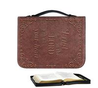 Couverture de livre biblique, sac biblique - Sac de transport de la Bible en cuir PU avec poignée,Étui à livres portable pour étude de la Bible, église