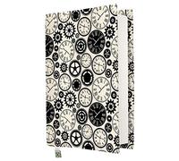 Couverture de livre - Couverture de livres durs pour livre, tissu lavable,imperméable,protecteur de livre - rembourré (Clock,M)