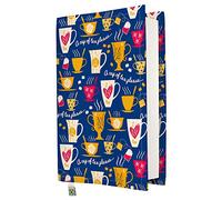 Couverture de livre - Couverture de livres durs pour livre, tissu lavable,imperméable,protecteur de livre - rembourré (Tea,M)