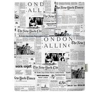 Couverture de livre - Couverture de livres pour livre broché, tissu lavable,imperméable,protecteur de livre - housse de protection pour tablette pour adulte Idée Cadeau (NEWSPAPER M)