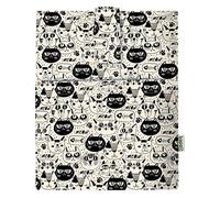 Couverture de livre - Couverture de livres pour livre broché, tissu lavable,imperméable,protecteur de livre - housse de protection pour tablette pour adulte Idée Cadeau (Black Cat)