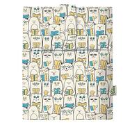 Couverture de livre - Couverture de livres pour livre broché, tissu lavable,imperméable,protecteur de livre - housse de protection pour tablette pour adulte Idée Cadeau (Reading Cat)