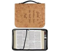 Couverture de livre en cuir PU - Étui de voyage Bible en PU, sac de lecture portable, fermeture à glissière durable avec poignée supérieure | Étui de protection pour livres i