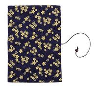 Couverture de Livre en Tissu Bleu à Estampage Or, Motif Floral Japonais