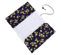 Couverture de Livre en Tissu Bleu à Motif Floral, Finition Dorée