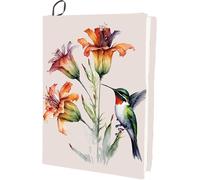 Couverture De Livre Extensible Florale Colibri Fleur Lavable Réutilisable Grand Tissu En Nylon Polyester Protecteur De Livre 9.4X15.7 Pouce Enveloppes Élastiques Pour Cahier Convient