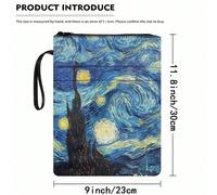 Couverture de livre "La Nuit Étoilée" de Vincent Van Gogh sur canevas - Housse de livre lavable avec un design artistique | Idéal pour les étudiants et les amateurs de livres, rentrée scolaire, fourni
