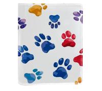 Couverture de livre remplaçable avec empreintes de pattes - Protection réutilisable en cuir synthétique - Convient pour les ordinateurs portables de 148 x 210 mm