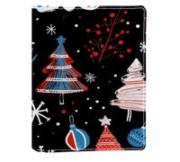 Couverture de livre remplaçable avec motif Merry Christmas - En cuir synthétique réutilisable - Convient pour les ordinateurs portables de 148 x 210 mm