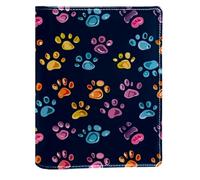 Couverture de livre remplaçable en cuir PU avec empreintes de pattes de dessin animé, convient pour les ordinateurs portables de 148 x 210 mm