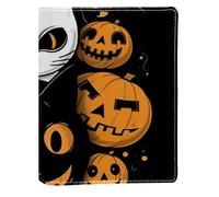 Couverture de livre remplaçable en cuir PU réutilisable avec motif chats citrouilles d'Halloween, convient pour les ordinateurs portables de 148 x 210 mm