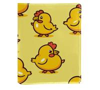 Couverture de livre remplaçable en cuir PU réutilisable avec motif de poulet jaune, convient pour les ordinateurs portables de 148 x 210 mm