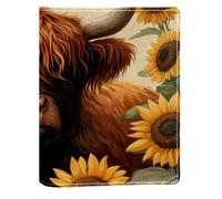 Couverture de livre remplaçable en cuir PU réutilisable avec motif de vache des Highlands, convient pour les ordinateurs portables de 148 x 210 mm