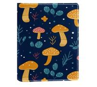 Couverture de livre remplaçable en cuir PU réutilisable Motif champignon Jaune Rose Convient pour ordinateurs portables 148 x 210 mm