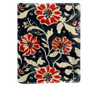 Couverture de livre remplaçable en cuir PU réutilisable Motif fleurs de style anglais Convient pour ordinateurs portables de 148 x 210 mm
