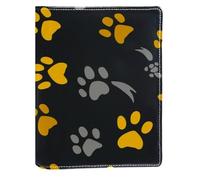 Couverture de livre remplaçable en cuir synthétique avec empreintes de pattes de chat et de chien, convient pour les ordinateurs portables de 148 x 210 mm