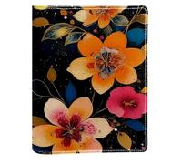 Couverture de livre remplaçable en cuir synthétique avec motif floral esthétique, convient pour les ordinateurs portables de 148 x 210 mm