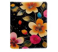 Couverture de livre remplaçable en cuir synthétique avec motif floral esthétique, convient pour les ordinateurs portables de 148 x 210 mm