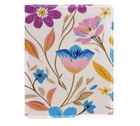 Couverture de livre remplaçable en cuir synthétique avec motif floral esthétique, convient pour les ordinateurs portables de 148 x 210 mm