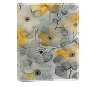 Couverture de livre remplaçable en cuir synthétique jaune et gris, convient pour les ordinateurs portables de 148 x 210 mm