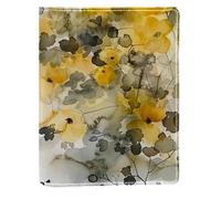 Couverture de livre remplaçable en cuir synthétique jaune et gris, convient pour les ordinateurs portables de 148 x 210 mm