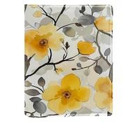 Couverture de livre remplaçable en cuir synthétique jaune et gris, convient pour les ordinateurs portables de 148 x 210 mm