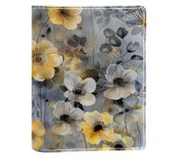 Couverture de livre remplaçable en cuir synthétique jaune et gris, convient pour les ordinateurs portables de 148 x 210 mm