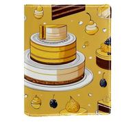 Couverture de livre remplaçable motif dessert jaune, protection réutilisable en cuir PU, convient pour les ordinateurs portables de 148 x 210 mm