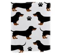 Couverture de livre remplaçable motif pattes de teckel, protection réutilisable en cuir PU, convient pour les ordinateurs portables de 148 x 210 mm