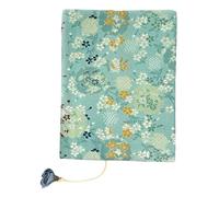 Couverture de Livre Verte en Tissu, Motif Floral, Réutilisable