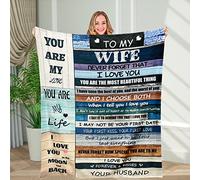 Couverture de luxe pour femme, cadeau de mari à ma femme, pour un anniversaire, un mariage, Noël, la Saint Valentin, cadeau pour femme, 152,4 x 127,7 cm