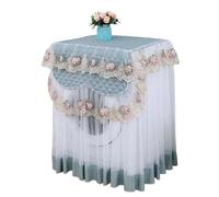 Couverture de Machine à laver en dentelle romantique, couverture anti-poussière for sèche-linge, broderie florale, décoration de maison, protection for Machine à laver(Blue)