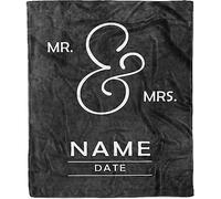 Couverture de mariage personnalisée avec noms de couple - Vintage Always and Forever Mr & Mrs - Couverture polaire pour mari et femme - Couverture en polaire unique et parfaite pour lui et elle (76,2