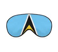 Couverture de masque pour les yeux doux drapeau de Sainte-Lucie masque de sommeil confortable avec bandeau élastique avec sangle réglable