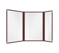 Couverture de menu de style Cafe Goodsmart Double bord couse Crystal Clear Vinyl 25 Pack (Bourgogne 2,5 pages / 6 vues Trifold - 8.5 """" x 14 """" e