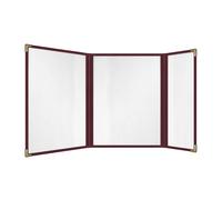 Couverture de menu de style Cafe Goodsmart Double bord Crystal Vinyl 25 Pack (Bourgogne 2,5 pages / 6 vues Trifold - 8.5 """" x 11 """" et 4,25 """" x
