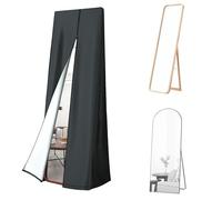 Couverture de Miroir Pleine Longueur pour miroirs Pleine Longueur jusqu'à 162,6 x 61 cm, imperméable et résistant à la poussière, Miroir Pleine Longueur, Noir