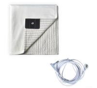 Couverture de mise à la terre en fibre d'argent conductrice et cordon pour aider à neutraliser les radicaux nocifs et favoriser le bien-être (blanc)