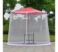 Couverture de moustiquaire pour Parasol de Jardin extérieur, Couverture de moustiquaire, Couverture de Parapluie, moustiquaire avec Ouverture à Fermeture éclair, Noir (Couleur : Blanc)