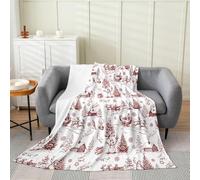 Couverture de Noël en flanelle, bonhomme de neige, sapin de Noël, pour enfants, filles, garçons et adultes, couverture d'hiver rustique, couverture pelucheuse en sherpa rétro, décoration de chaise