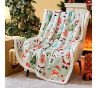 Couverture de Noël en flanelle polaire, 127 x 152,4 cm, couverture de vacances d'hiver pour canapé et lit, confortable pour femme, décoration d'intérieur (nain de Noël)