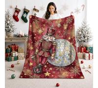 Couverture de Noël motif casse-noisette et boule disco 101,6 x 152,4 cm