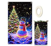 Couverture de Noël pour porte d'entrée | 178 x 89 cm Signal fluorescent, décoration de couverture de porte de Noël, pour intérieur extérieur, porche cuisine