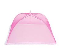 Couverture de nourriture Mesh Mesh Food Parapluie pliable accessoire amovible lavable amovible pour salle à manger familiale Pic en extérieur rose rouge blanc 43x43cm 2pcs (Edge en dentelle de 16