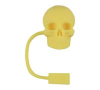 Couverture de paille de crâne, Toppers de paille de crâne pour gobelets | Casquettes de squelette mignonnes en silicone | Toppers de d'Halloween, têtes de squelette mignonnes, couvre-cha
